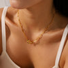 Stainless Steel Geometric Blade Chain Hiphop Necklace For Women With Electroplating