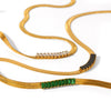 Stainless Steel Geometric Blade Snake Chain Necklace Inlaid With Zircon For Women