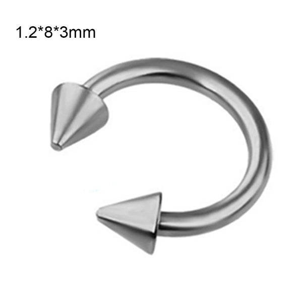 Stainless Steel Geometric Body Piercing Jewelry Electroplating Unisex Nose Ring Eyebrow Nail Lip Tongue Navel Ring