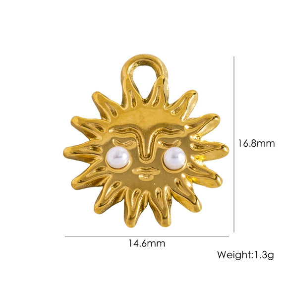 Stainless Steel Geometric Boots Tower Love Oil Drop Shell Pendant Jewelry Accessories With Vacuum In Furnace Electroplating