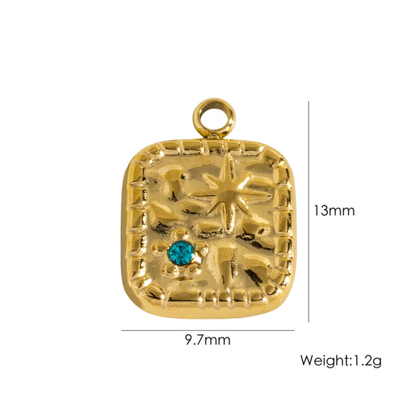 Stainless Steel Geometric Boots Tower Love Oil Drop Shell Pendant Jewelry Accessories With Vacuum In Furnace Electroplating