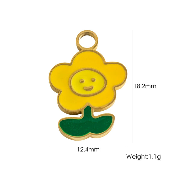 Stainless Steel Geometric Boots Tower Love Oil Drop Shell Pendant Jewelry Accessories With Vacuum In Furnace Electroplating