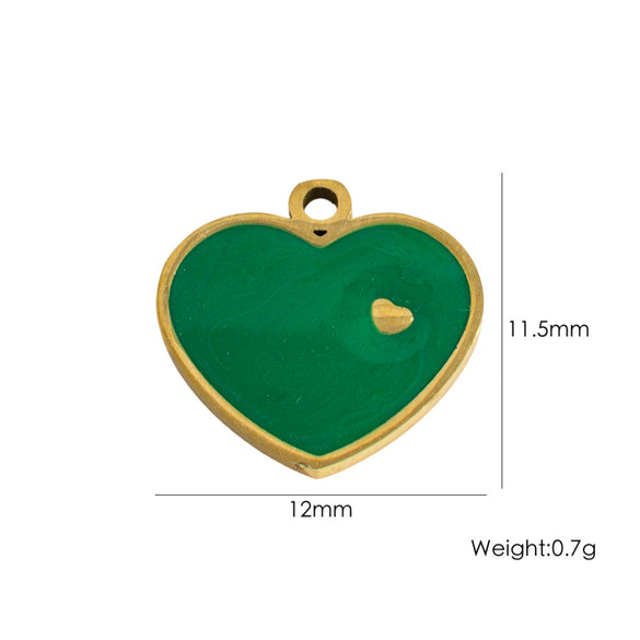 Stainless Steel Geometric Boots Tower Love Oil Drop Shell Pendant Jewelry Accessories With Vacuum In Furnace Electroplating