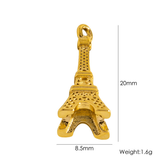 Stainless Steel Geometric Boots Tower Love Oil Drop Shell Pendant Jewelry Accessories With Vacuum In Furnace Electroplating