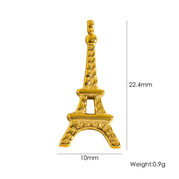 Stainless Steel Geometric Boots Tower Love Oil Drop Shell Pendant Jewelry Accessories With Vacuum In Furnace Electroplating