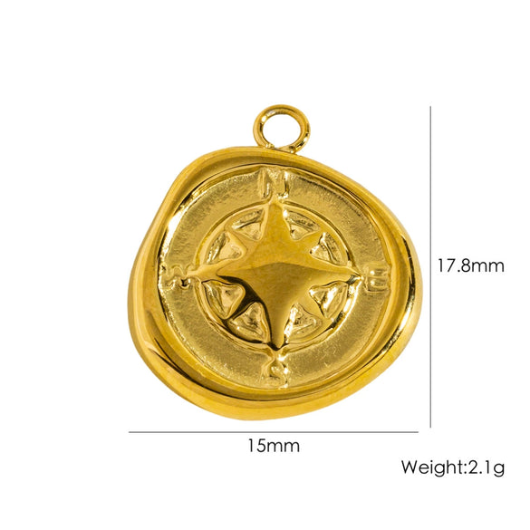 Stainless Steel Geometric Boots Tower Love Oil Drop Shell Pendant Jewelry Accessories With Vacuum In Furnace Electroplating