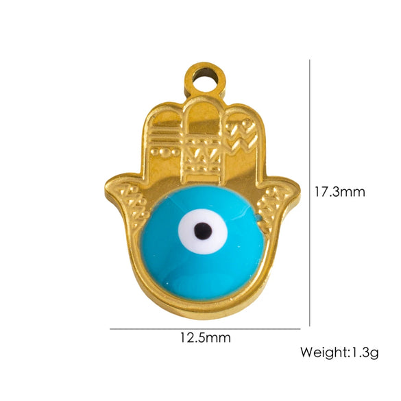 Stainless Steel Geometric Boots Tower Love Oil Drop Shell Pendant Jewelry Accessories With Vacuum In Furnace Electroplating