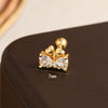 Stainless Steel Geometric Bow Star Soft Bone Piercing Auricular Square Earrings With Electroplating For Women