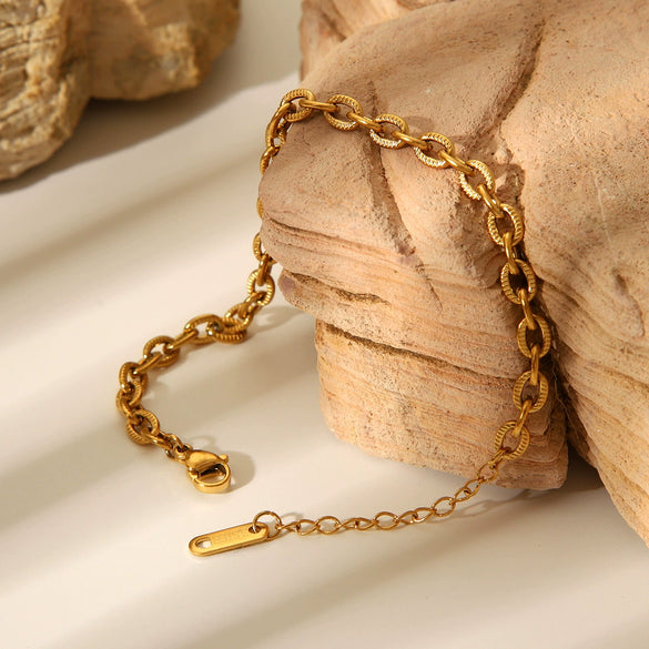 Stainless Steel Geometric Bracelet Electroplated Accessories For Women