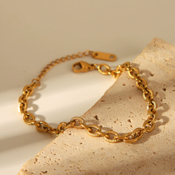 Stainless Steel Geometric Bracelet Electroplated Accessories For Women