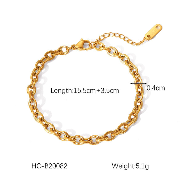 Stainless Steel Geometric Bracelet Electroplated Accessories For Women