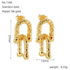 316L Stainless Steel Geometric Buckle Earrings For Women Gold Plated Jewelry