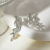 Stainless Steel Geometric Butterfly Earrings Jewelry Y2k Style Electroplating For Women