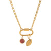Stainless Steel Geometric Butterfly Lotus Pendant Necklace Vacuum Plated 18K Gold Color