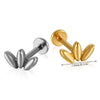 Stainless Steel Geometric Butterfly Love Lip Nail Four Leaf Clover Star Inner Teeth T Shaped Puncture Earrings Electroplated