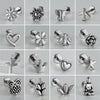 Stainless Steel Geometric Butterfly Love Lip Nail Four Leaf Clover Star Inner Teeth T Shaped Puncture Earrings Electroplated