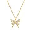 Stainless Steel Geometric Butterfly Mascot Necklace Unisex Lip Chain