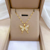 Stainless Steel Geometric Butterfly Mascot Necklace Unisex Lip Chain
