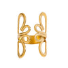 Stainless Steel Geometric Butterfly Ring Electroplated Jewelry