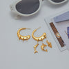 Stainless Steel Geometric C Shaped Earrings Diy Ear Jewelry Electroplated For Women Minimalist Style