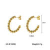 Stainless Steel Geometric C Shaped Electroplated Women's Earrings