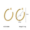 Stainless Steel Geometric C Shaped Electroplated Women's Earrings