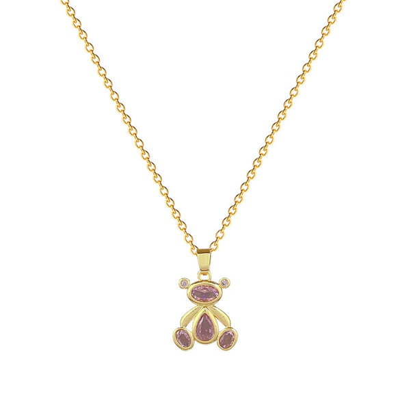 Stainless Steel Geometric Cartoon Style Full Diamond Necklace For Women And Men