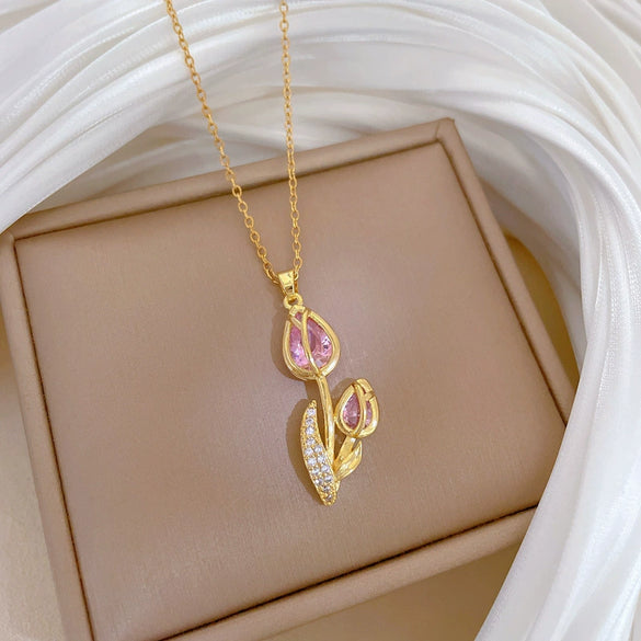 Stainless Steel Geometric Cartoon Style Full Diamond Necklace For Women And Men