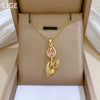 Stainless Steel Geometric Cartoon Style Full Diamond Necklace For Women And Men