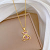 Stainless Steel Geometric Cartoon Style Full Diamond Necklace For Women And Men