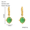 316L Stainless Steel Geometric Cat's Eye Earrings For Women With Electroplating And French Retro Style
