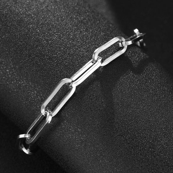 Stainless Steel Geometric Chain Bracelet With Electroplated Finish Retro Punk Style Unisex Fashion Jewelry