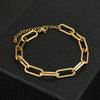 Stainless Steel Geometric Chain Bracelet With Electroplated Finish Retro Punk Style Unisex Fashion Jewelry
