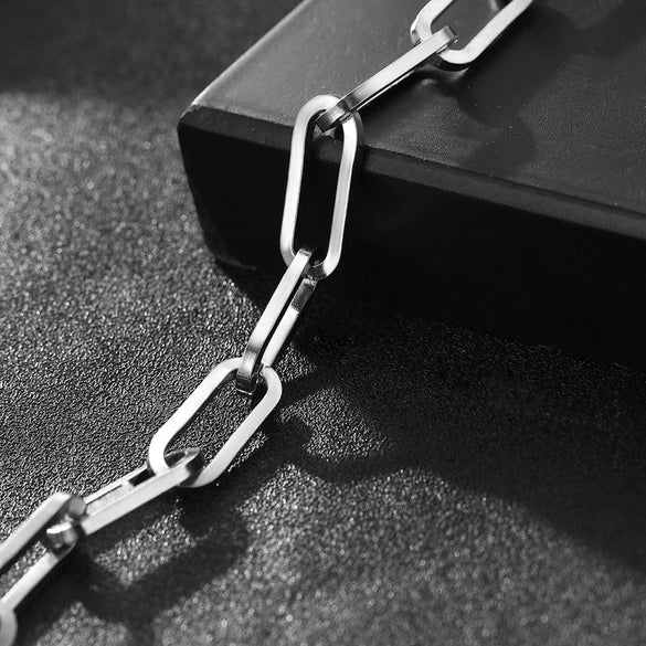 Stainless Steel Geometric Chain Bracelet With Electroplated Finish Retro Punk Style Unisex Fashion Jewelry