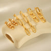Stainless Steel Geometric Chain Earrings For Women Electroplated Minimalist Style