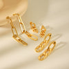 Stainless Steel Geometric Chain Earrings For Women Electroplated Minimalist Style