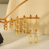 Stainless Steel Geometric Chain Earrings For Women Electroplated Minimalist Style