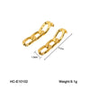 Stainless Steel Geometric Chain Earrings For Women Electroplated Minimalist Style