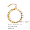 Stainless Steel Geometric Charm Unisex Bracelet 18K Vacuum Plated