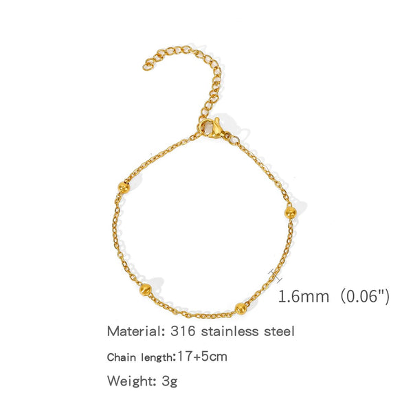Stainless Steel Geometric Charm Unisex Bracelet 18K Vacuum Plated
