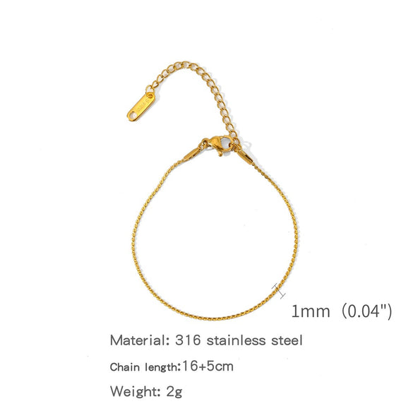 Stainless Steel Geometric Charm Unisex Bracelet 18K Vacuum Plated