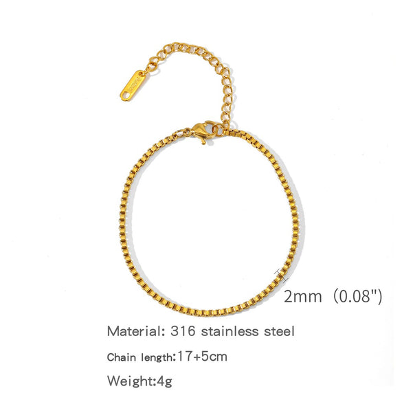 Stainless Steel Geometric Charm Unisex Bracelet 18K Vacuum Plated
