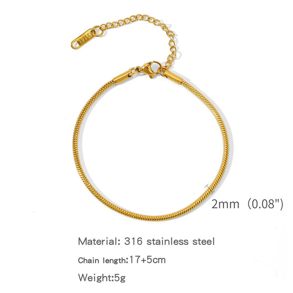 Stainless Steel Geometric Charm Unisex Bracelet 18K Vacuum Plated