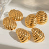 Stainless Steel Geometric Chubby Earrings For Women Electroplated
