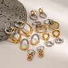 Stainless Steel Geometric Circle Earrings For Women With Electroplating