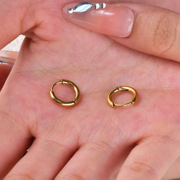 Stainless Steel Geometric Circle Earrings Unisex Fashion Jewelry