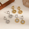 Stainless Steel Geometric Circle Exaggerated Electroplated Women's Earrings