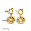 Stainless Steel Geometric Circle Exaggerated Electroplated Women's Earrings