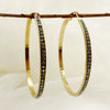 Stainless Steel Geometric Circle Ring Full Diamond Inlaid Zircon Electroplated Earrings