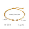 Stainless Steel Geometric Claw Chain Bracelet With Electroplating Treatment